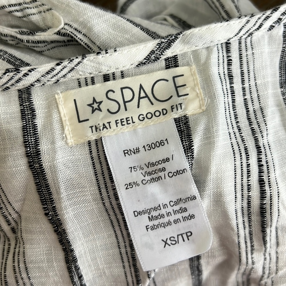 L*SPACE Tybee Black/White Stripe Maxi Wrap Dress XS - Picture 10 of 11